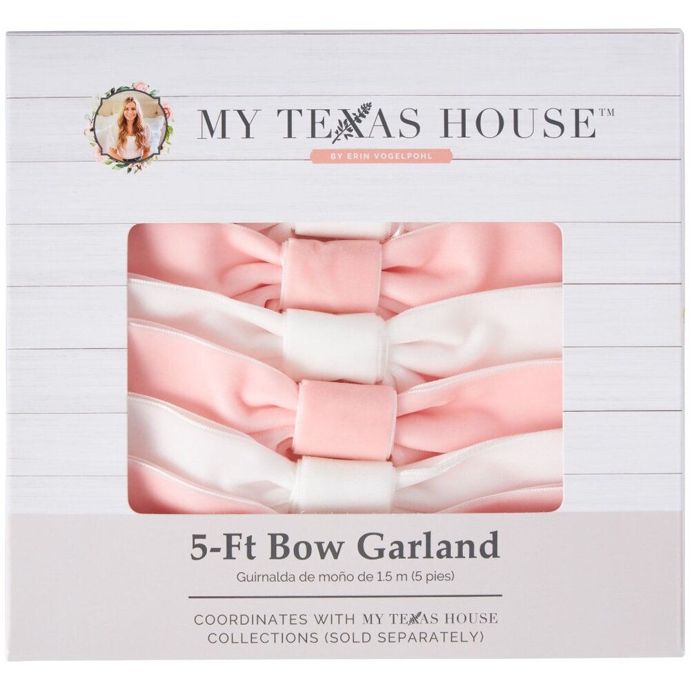 My Texas‎ House 5ft Pink & White Bow Garland, Easter 2025